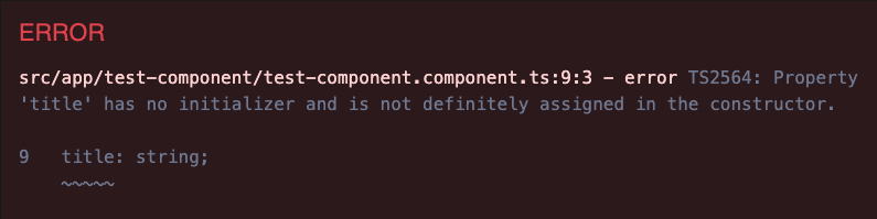 property not initialized error