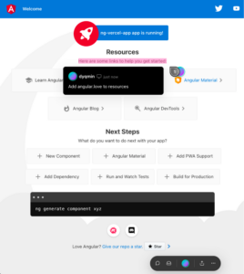 Angular App Deployed to Vercel with Comments overlay